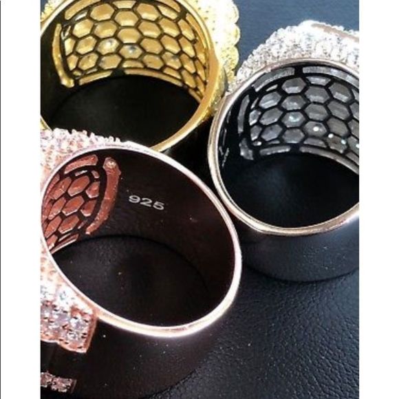 Mens Heavy Solid 925 Iced Out Diamond Ring NEW - Picture 6 of 6